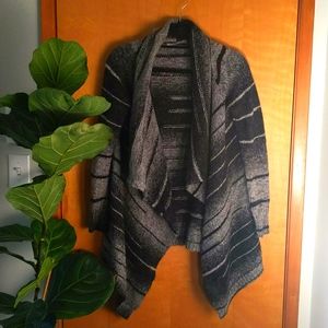 Grey knit open front cardigan